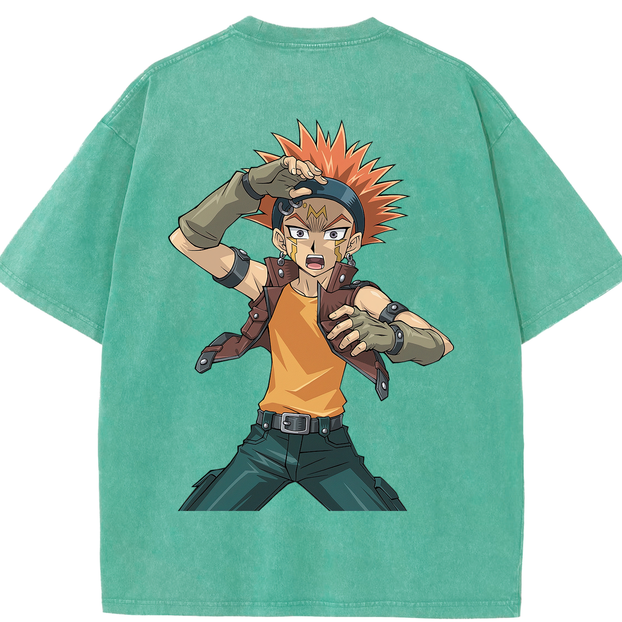（画像用） 遊☆戯☆王 Yu-Gi-Oh! 綿100% ヴィンテージ風 半袖Tシャツ（背面プリント）